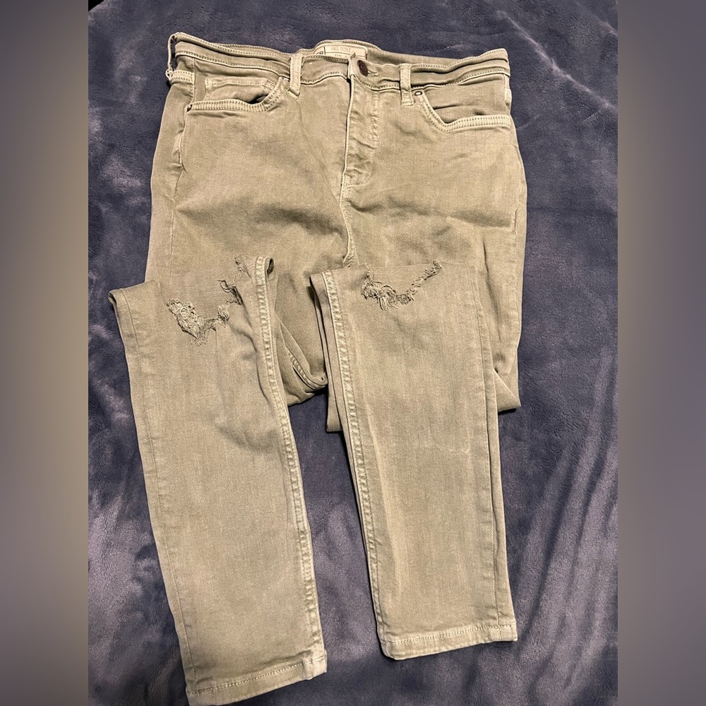 Free People Olive Green Jeans